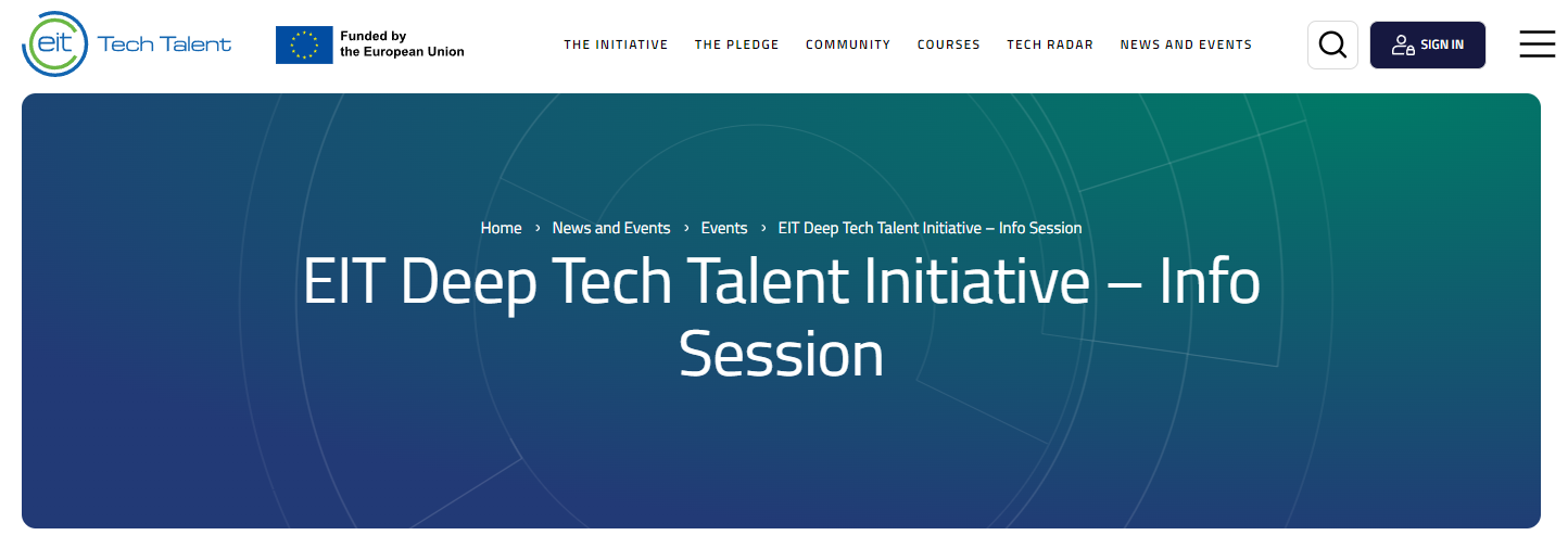 EIT Deep Tech Talent Initiative Info Session March 2024