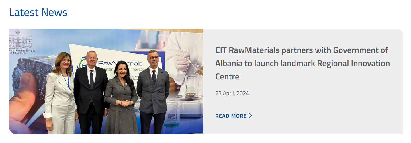 EIT RawMaterials and Government of Albania collaborate to launch Regional Innovation Centre